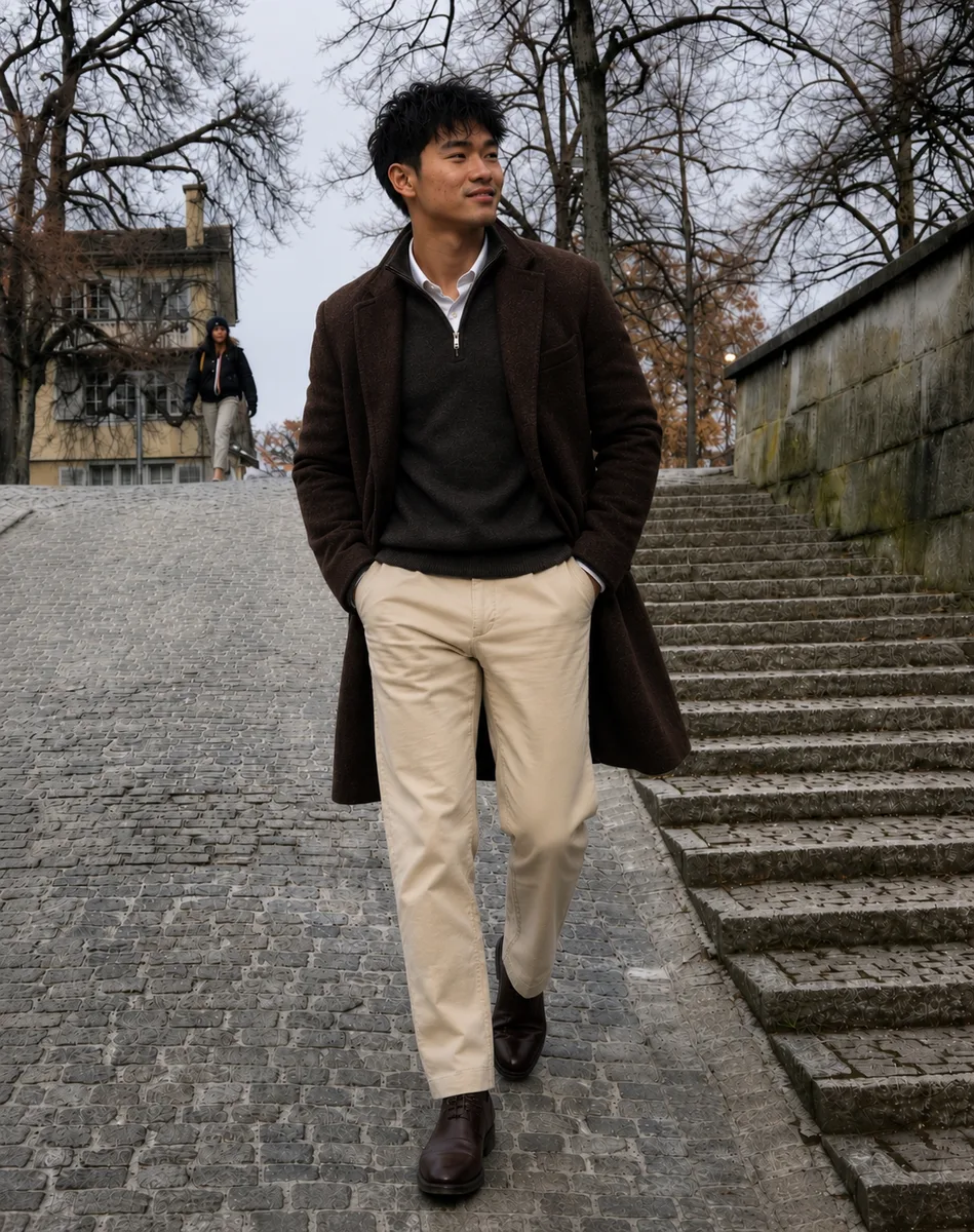 After Rematchly edit: polished outdoor stairs profile photo